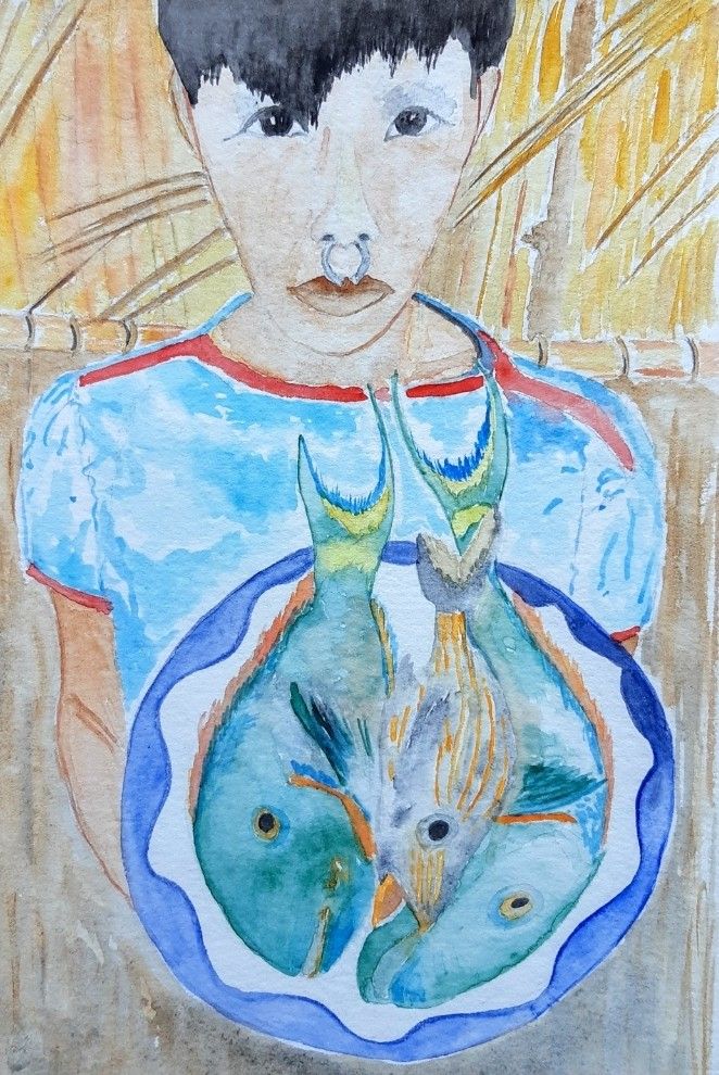 A indígena e os peixes | Nina Blauth